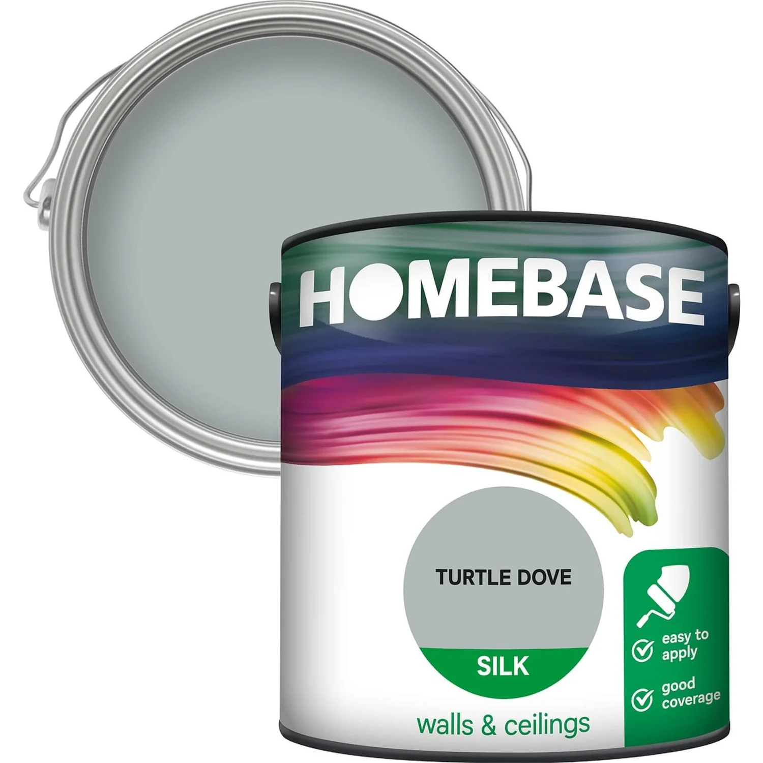 Homebase Silk Emulsion Paint Turtle Dove - 2.5L 3 Homebase Silk Emulsion Paint Turtle Dove - 2.5L