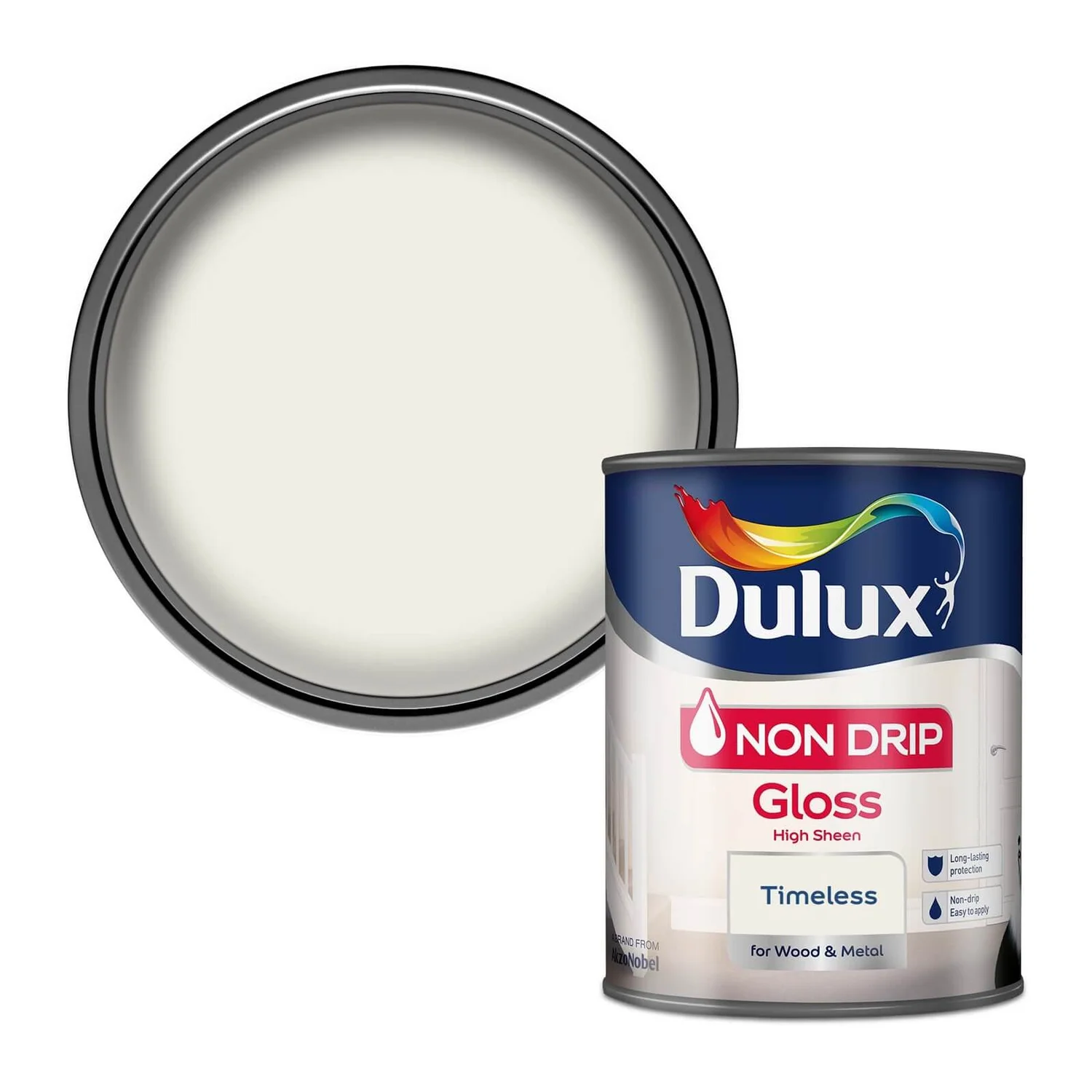 Dulux Non Drip Gloss Paint - Timeless - 750ml 3 Dulux Non Drip Gloss Paint - Timeless - 750ml