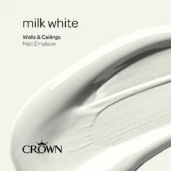 Crown Walls & Ceilings Matt Emulsion Paint Milk White - 2.5L 17 Crown Walls & Ceilings Matt Emulsion Paint Milk White - 2.5L -Paint Store 12837627 2574969531721403