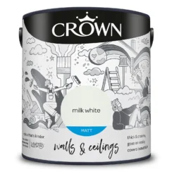 Crown Walls & Ceilings Matt Emulsion Paint Milk White - 2.5L 19 Crown Walls & Ceilings Matt Emulsion Paint Milk White - 2.5L -Paint Store 12837627 4764969531842837