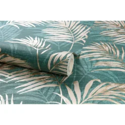 Grandeco Lounge Palm Teal Wallpaper -Paint Store 12839838 1854875695520261
