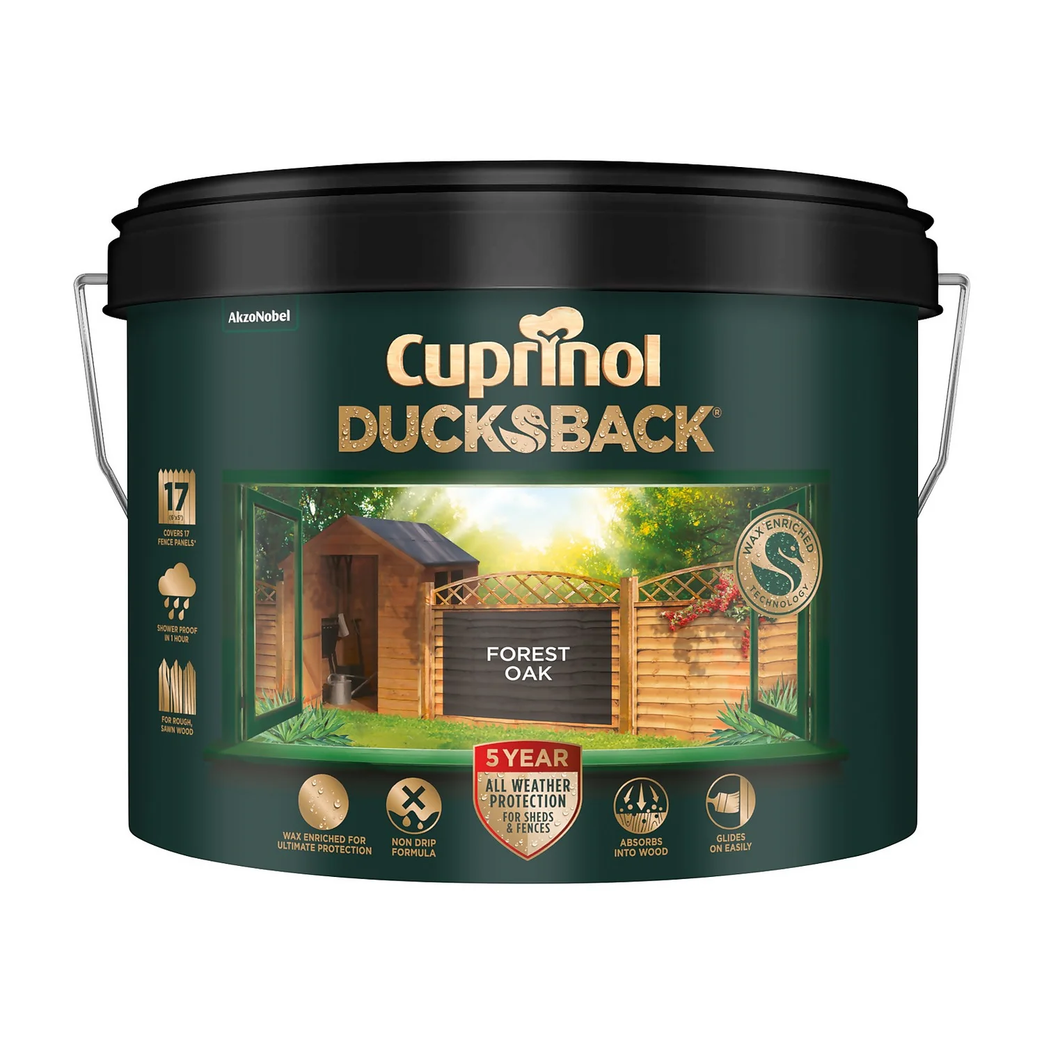Cuprinol 5 Year Ducksback - Forest Oak - 9L 3 Cuprinol 5 Year Ducksback - Forest Oak - 9L