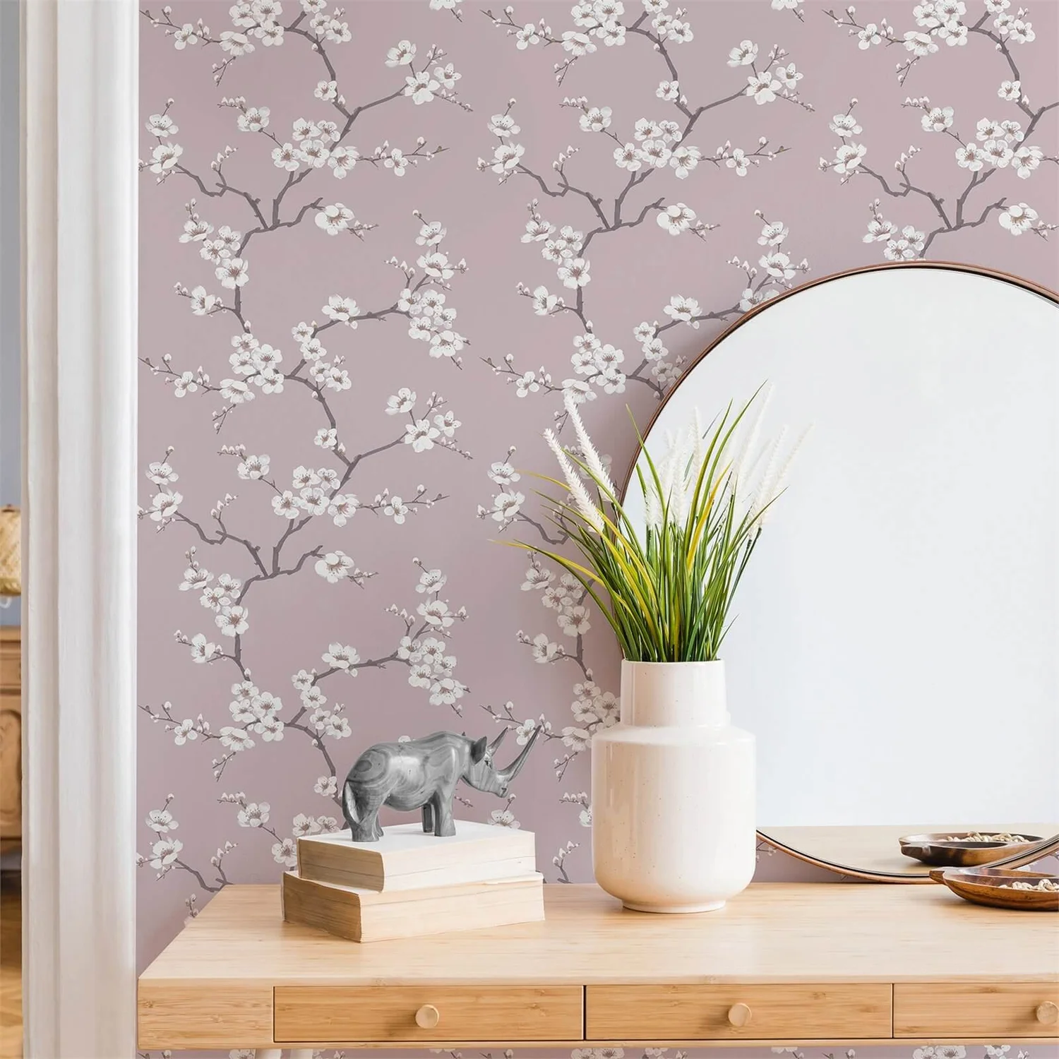 Fresco Apple Blossom Wallpaper - Pink 5 Fresco Apple Blossom Wallpaper - Pink - Image 3