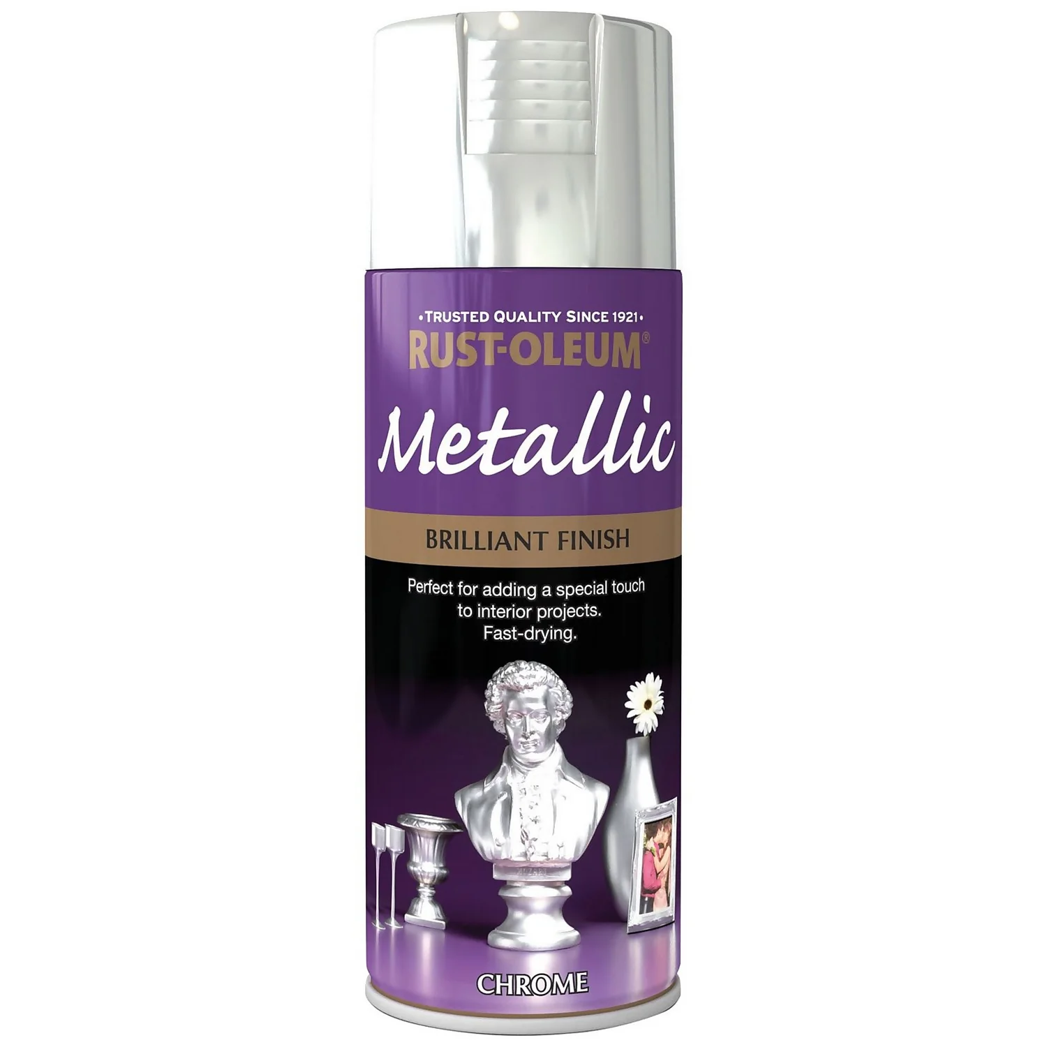 Rust-Oleum Metallic Brilliant Finish - Chrome Spray Paint - 400ml 3 Rust-Oleum Metallic Brilliant Finish - Chrome Spray Paint - 400ml