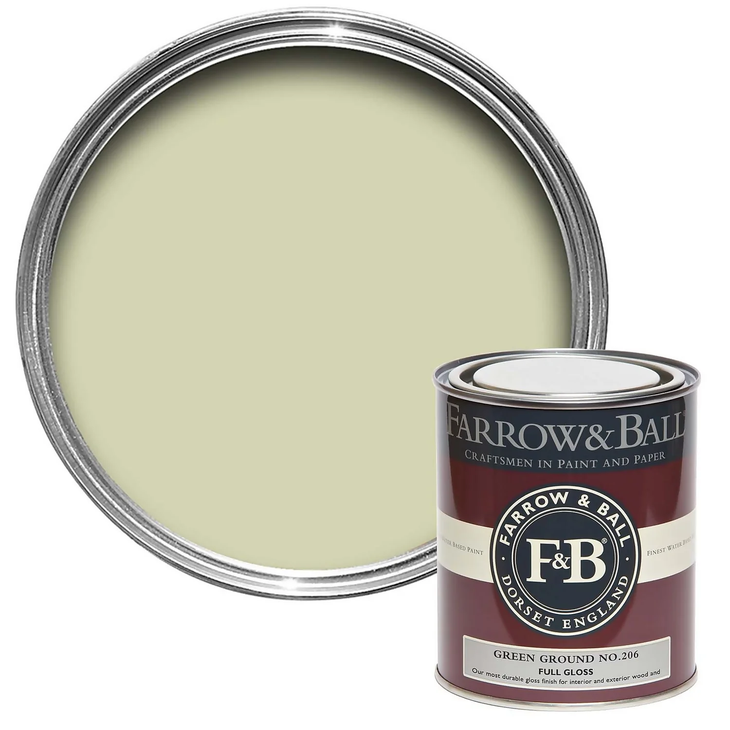 Farrow & Ball Full Gloss Green Ground - 750ml 3 Farrow & Ball Full Gloss Green Ground - 750ml