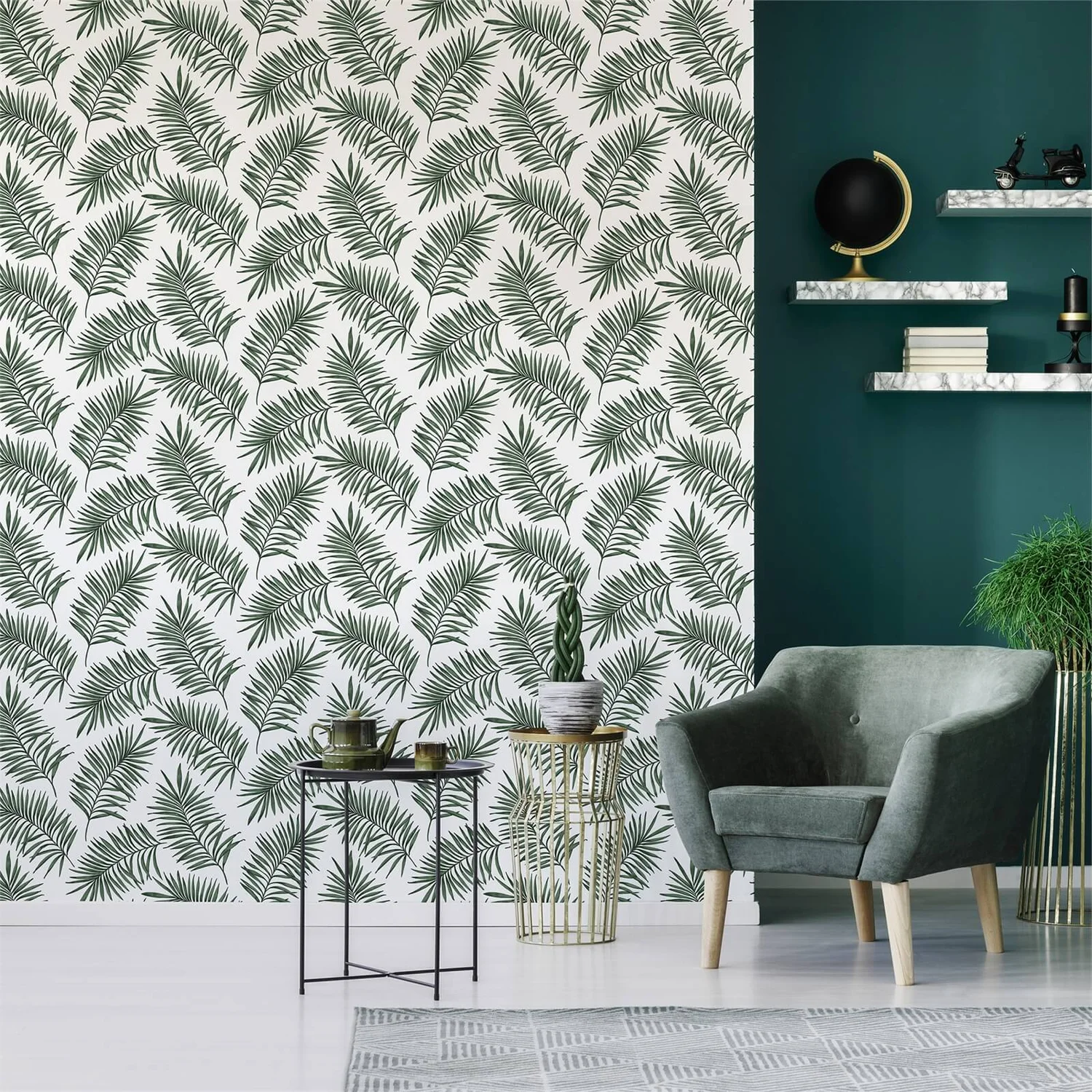 Superfresco Easy Scandi Leaf Green Wallpaper 4 Superfresco Easy Scandi Leaf Green Wallpaper - Image 2