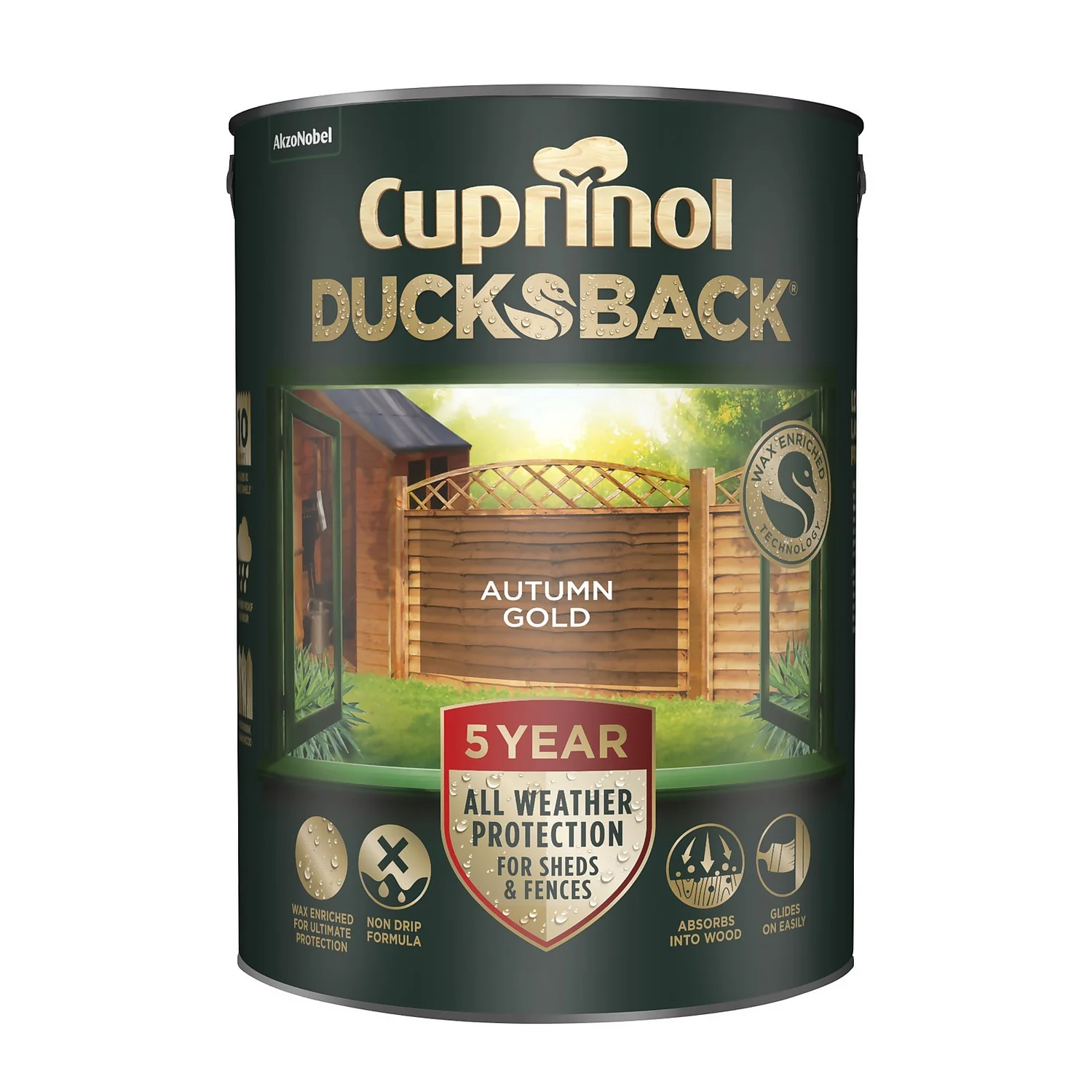 Cuprinol 5 Year Ducksback - Autumn Gold - 5L 3 Cuprinol 5 Year Ducksback - Autumn Gold - 5L