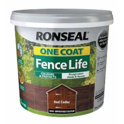 Ronseal One Coat Fence Life Paint Red Cedar - 5L -Paint Store 12841672 9264942087194441