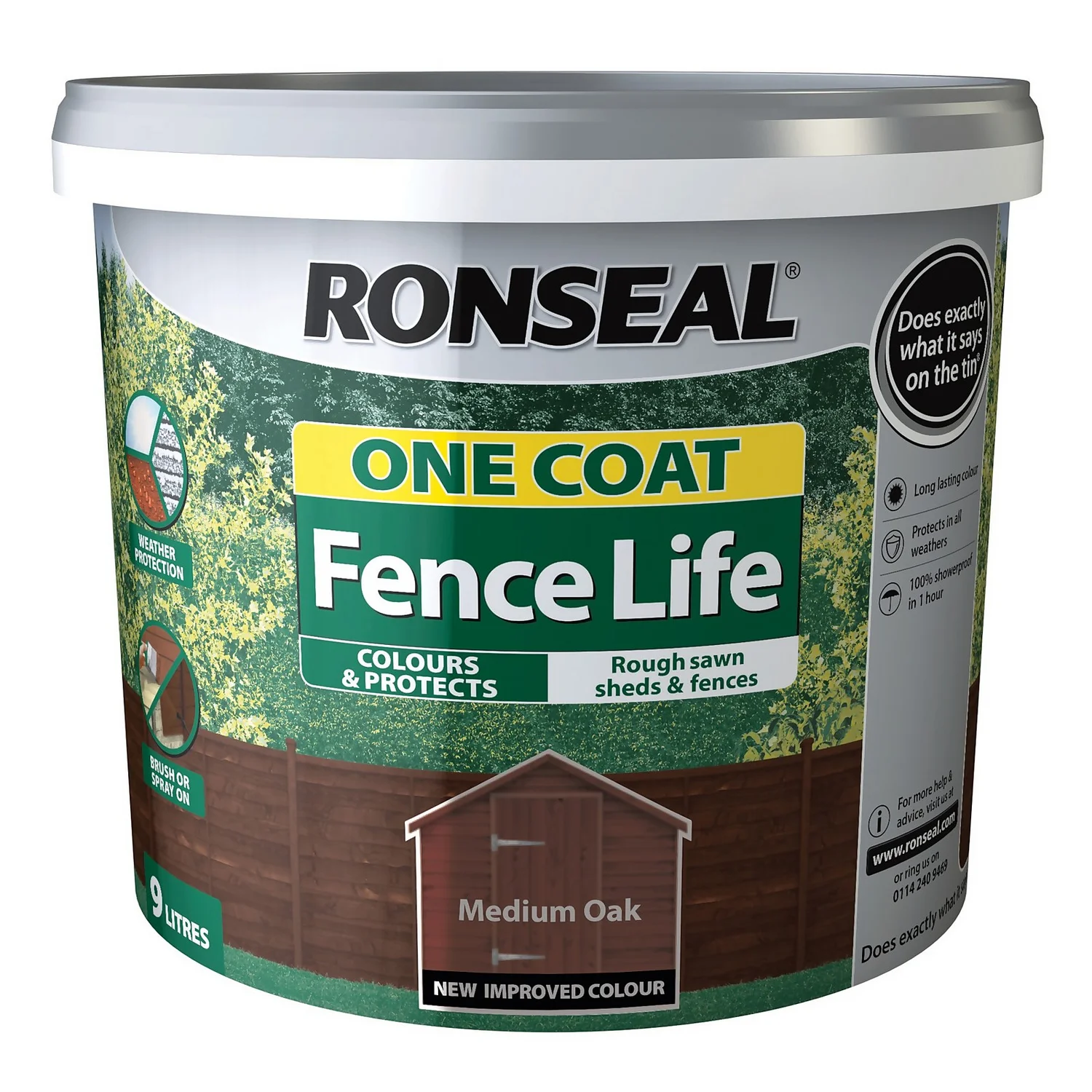 Ronseal One Coat Fence Life Paint Medium Oak - 9L 6 Ronseal One Coat Fence Life Paint Medium Oak - 9L - Image 4
