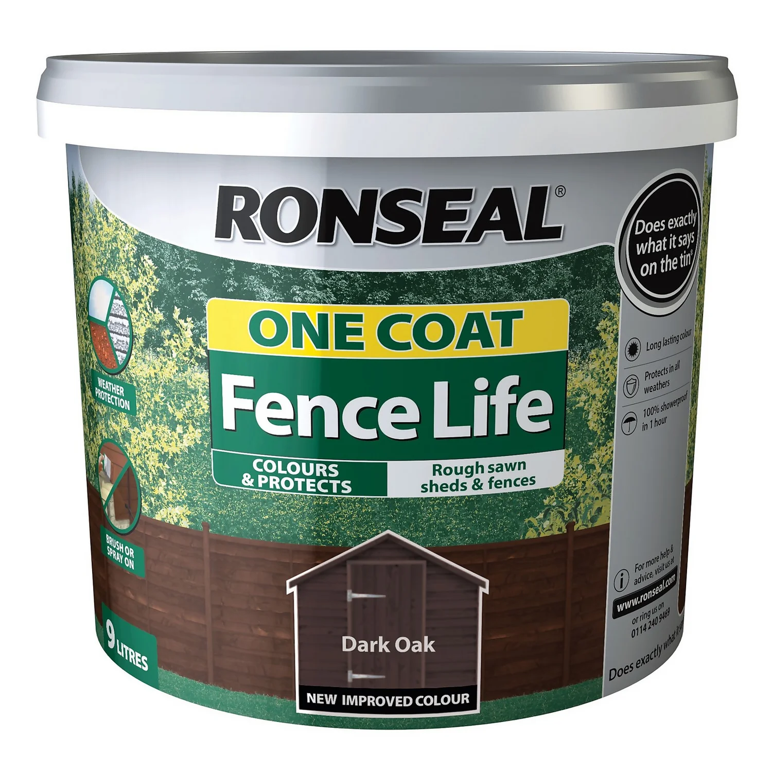 Ronseal One Coat Fence Life Paint Dark Oak - 9L 8 Ronseal One Coat Fence Life Paint Dark Oak - 9L - Image 6