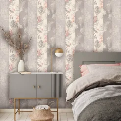 Belgravia Decor Rosa Smooth Fern Panel Blush And Grey Wallpaper 6 Belgravia Decor Rosa Smooth Fern Panel Blush And Grey Wallpaper -Paint Store 12842228 1484832975617572