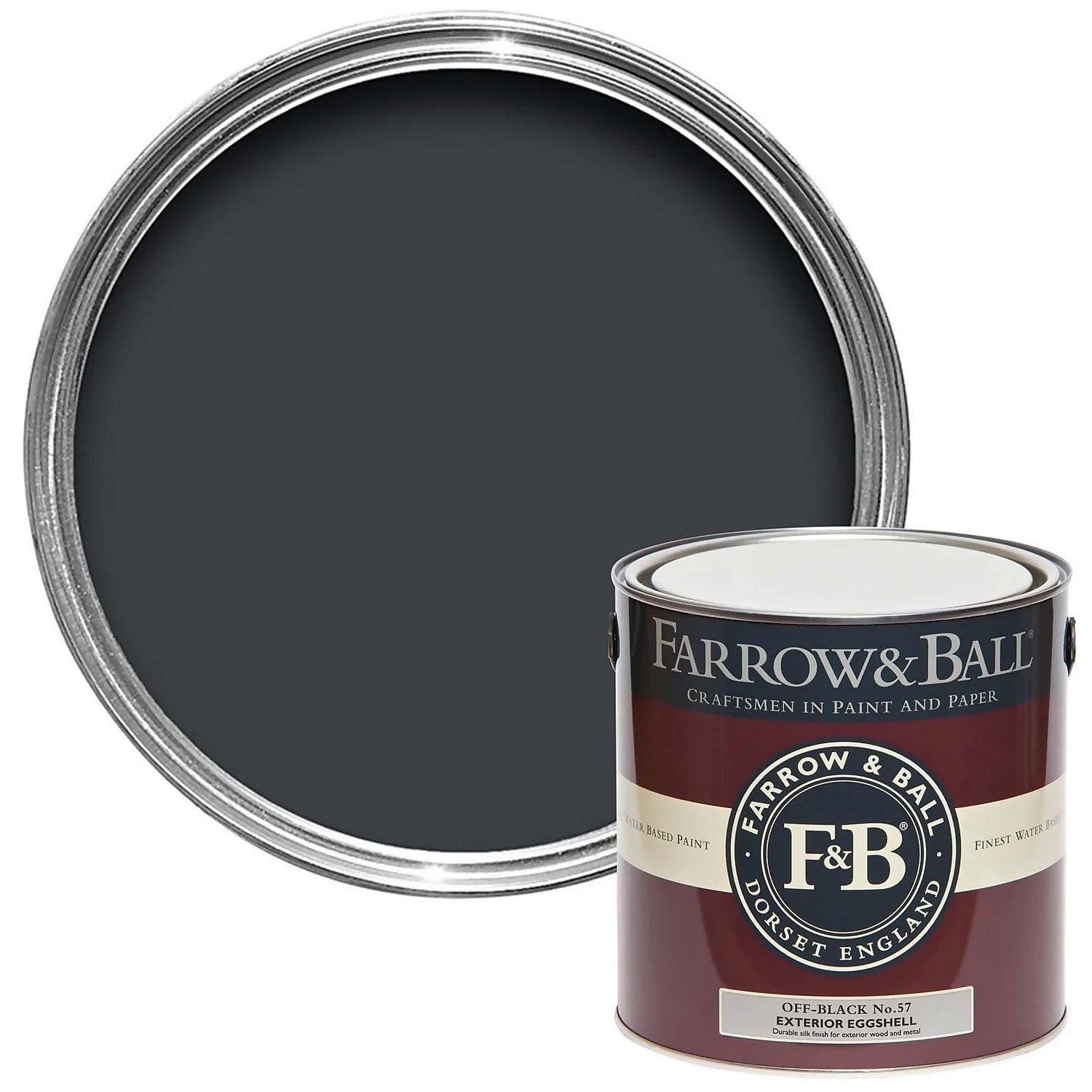 Farrow & Ball Exterior Eggshell Off-Black - 2.5L 3 Farrow & Ball Exterior Eggshell Off-Black - 2.5L