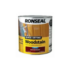 Ronseal Quick Drying Woodstain Deep Mahogany Satin - 2.5L -Paint Store 12845234 9934949525523438