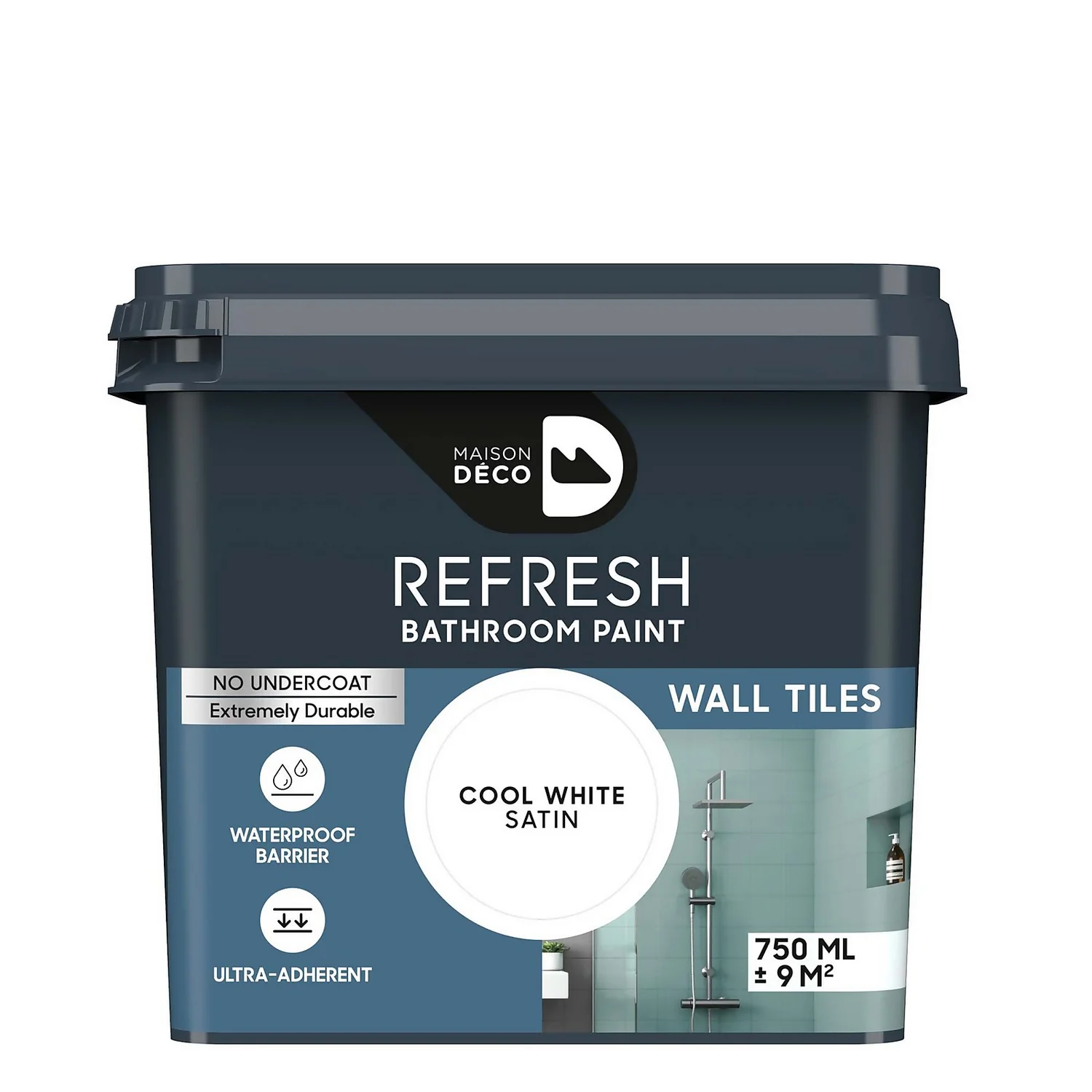 Maison Deco Refresh Bathroom Wall Tile Paint Cool White - 750ml 3 Maison Deco Refresh Bathroom Wall Tile Paint Cool White - 750ml