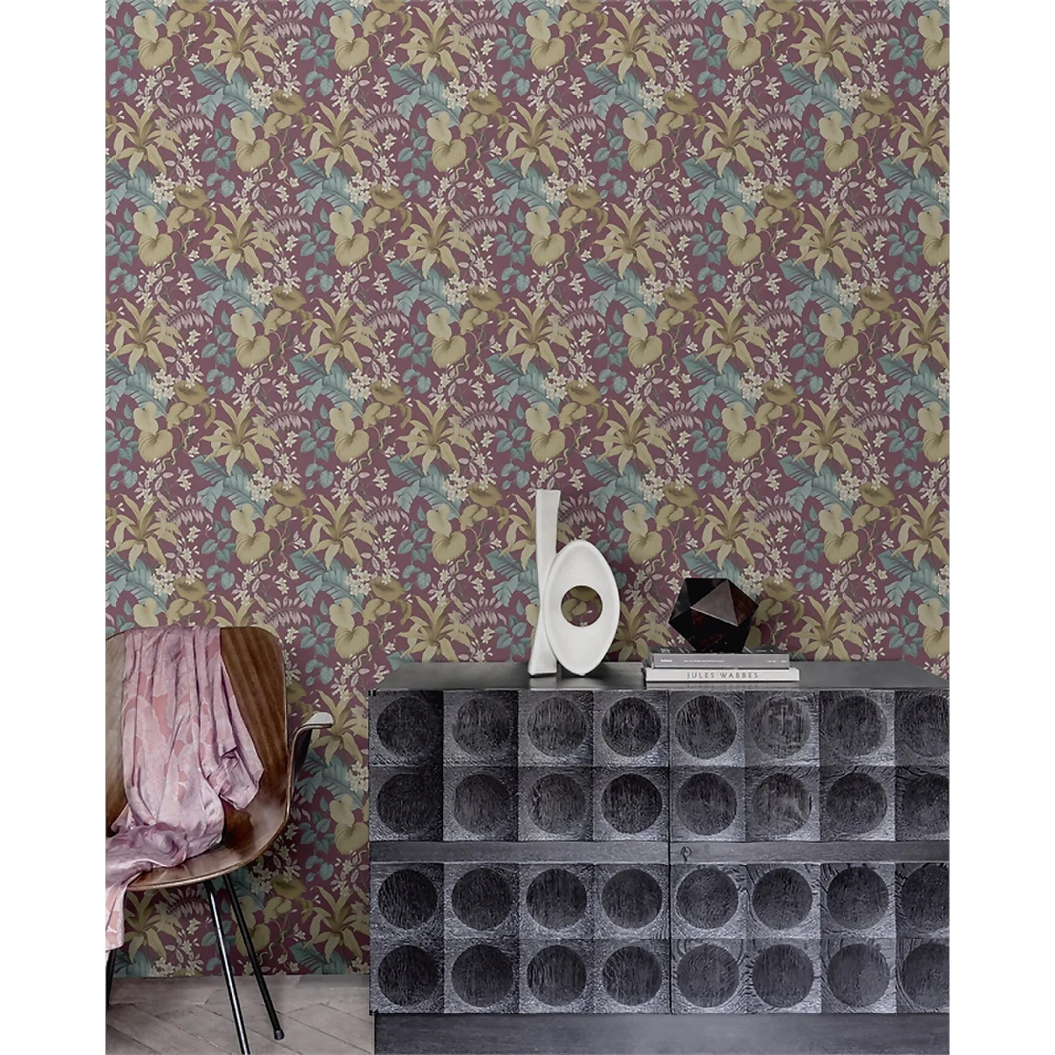 Grandeco Boutique Clarence Vesoule Plum Wallpaper 4 Grandeco Boutique Clarence Vesoule Plum Wallpaper - Image 2