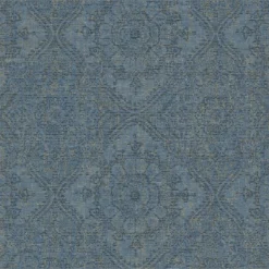 Grandeco Boutique Clarence Saran Blue Wallpaper