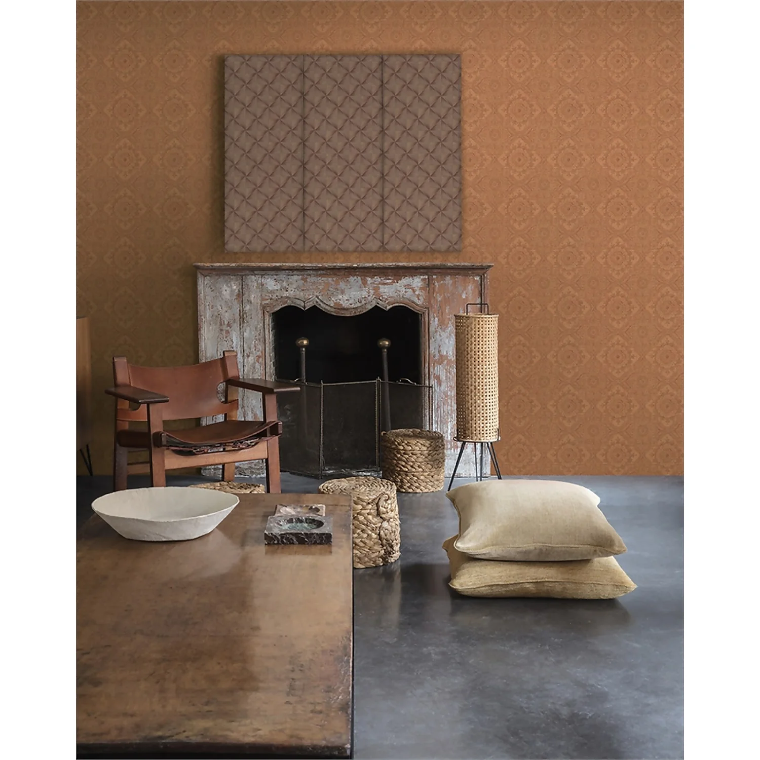 Grandeco Boutique Clarence Saran Orange Wallpaper 4 Grandeco Boutique Clarence Saran Orange Wallpaper - Image 2