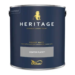 Dulux Heritage Matt Emulsion Paint Pewter Plate - 2.5L -Paint Store 12881957 1954843784963493