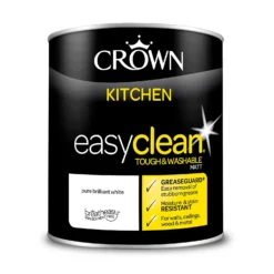 Crown Easyclean Kitchen Paint Brilliant White - 1L -Paint Store 12886748 1014853415532002