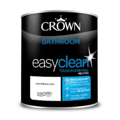 Crown Easyclean Bathroom Paint Brilliant White - 1L -Paint Store 12886752 1684853415553041