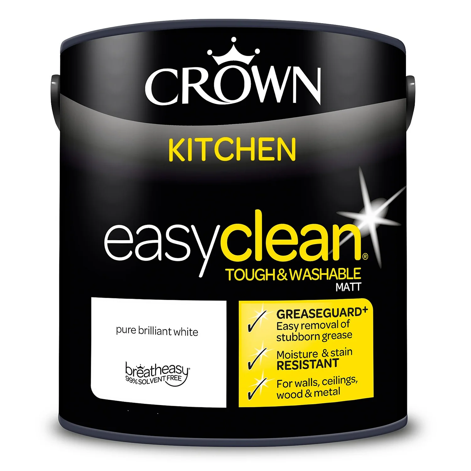 Crown Easyclean Kitchen Paint Brilliant White 2.5L 9 Crown Easyclean Kitchen Paint Brilliant White 2.5L - Image 7