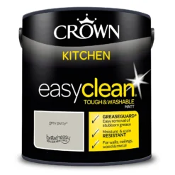 Crown Easyclean®Greaseguard+ Kitchen Matt Washable Multi Surface Paint Grey Putty® - 2.5 L 15 Crown Easyclean®Greaseguard+ Kitchen Matt Washable Multi Surface Paint Grey Putty® - 2.5 L -Paint Store 12886961 9964853416487193