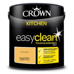 Crown Easyclean®Greaseguard+ Kitchen Matt Washable Multi Surface Paint Mustard Jar® - 2.5L -Paint Store 12886970 8824853416591254