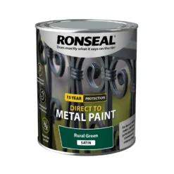 Ronseal Metal Paint Rural Green Satin 750ml -Paint Store 12888954 1654934564711409