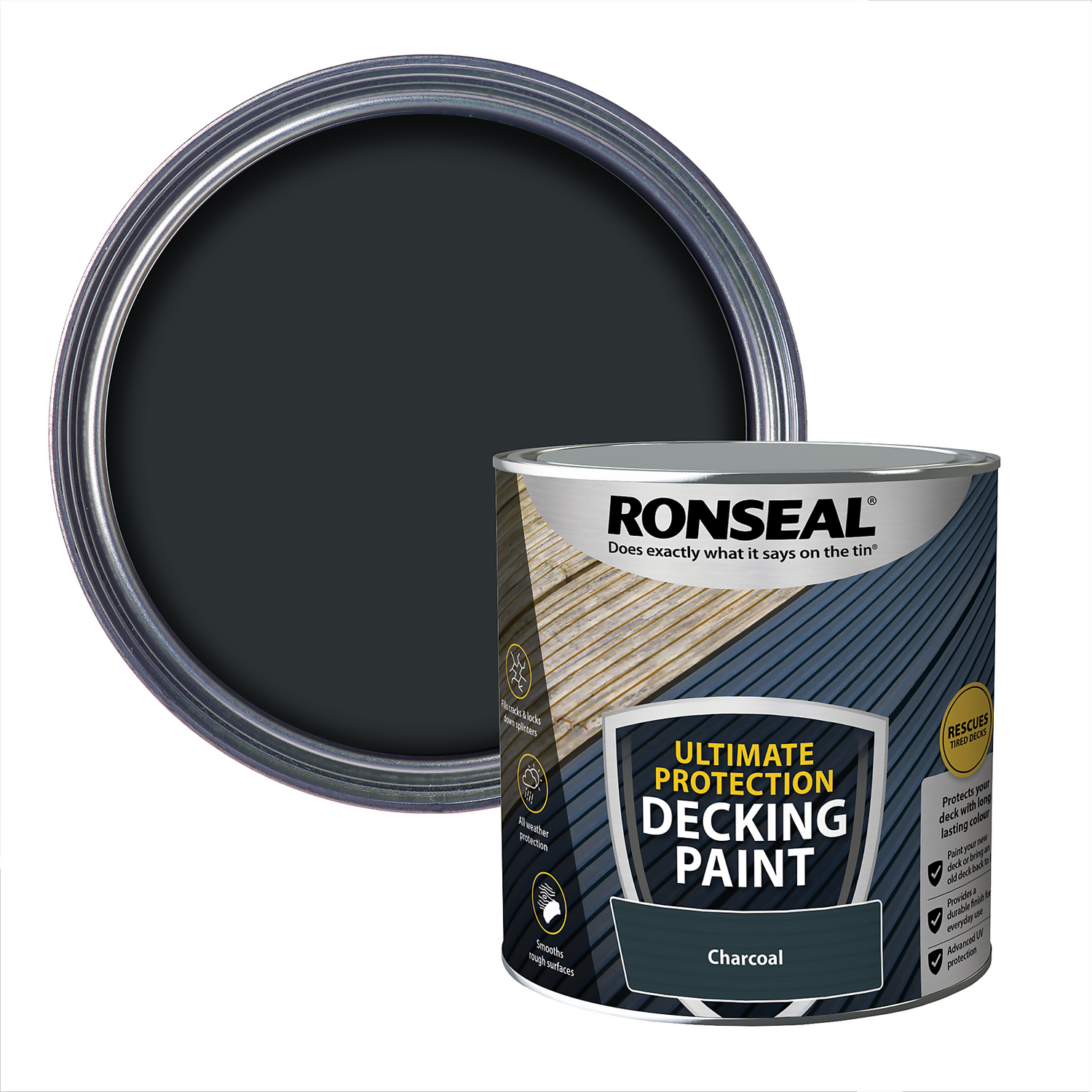 Ronseal Ultimate Protection Decking Paint Charcoal - 2.5L 3 Ronseal Ultimate Protection Decking Paint Charcoal - 2.5L