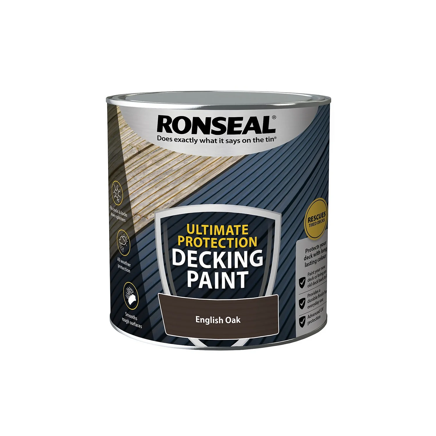 Ronseal Ultimate Protection Decking Paint English Oak - 2.5L 6 Ronseal Ultimate Protection Decking Paint English Oak - 2.5L - Image 4