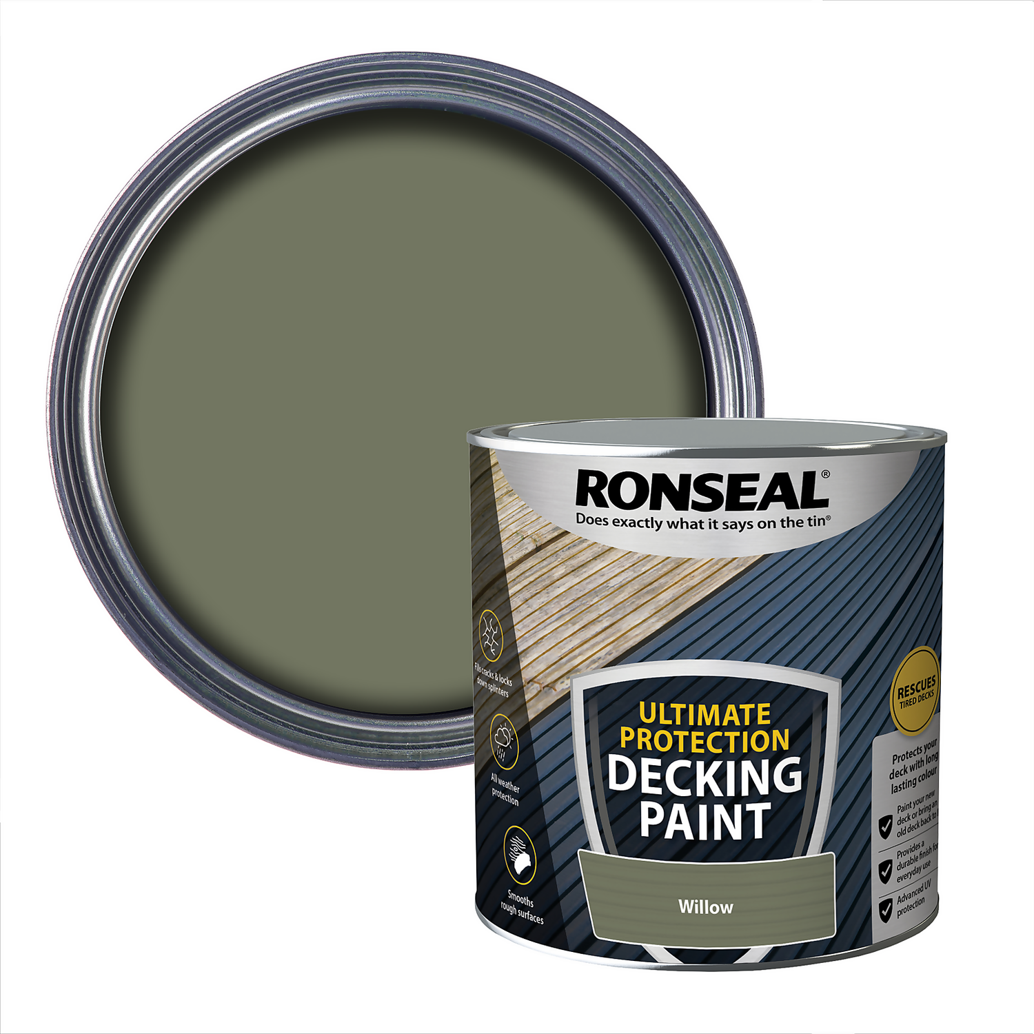 Ronseal Ultimate Protection Decking Paint Willow - 2.5L 3 Ronseal Ultimate Protection Decking Paint Willow - 2.5L
