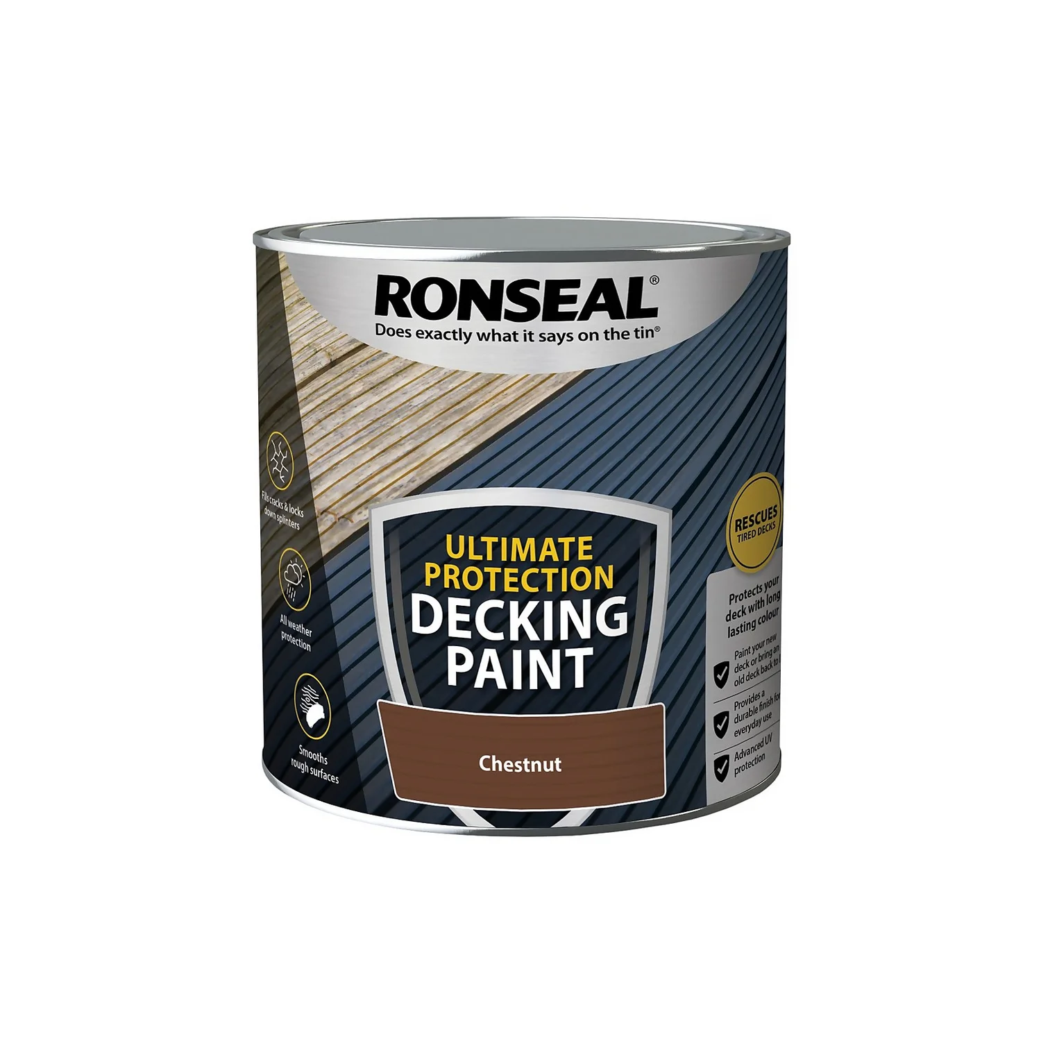 Ronseal Ultimate Protection Decking Paint Chestnut - 2.5L 6 Ronseal Ultimate Protection Decking Paint Chestnut - 2.5L - Image 4