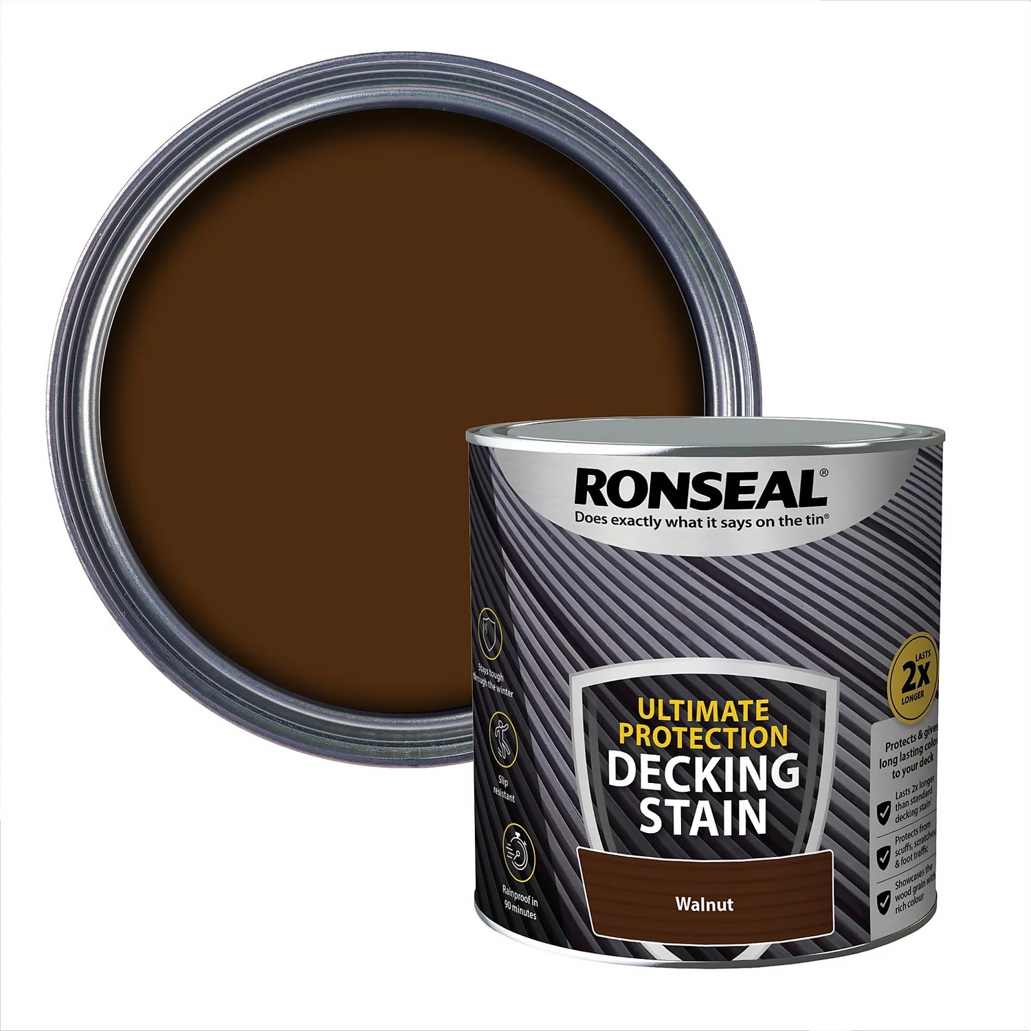 Ronseal Ultimate Protection Decking Stain Walnut - 2.5L 3 Ronseal Ultimate Protection Decking Stain Walnut - 2.5L