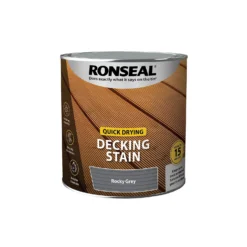 Ronseal Quick Drying Decking Stain Rocky Grey - 2.5L -Paint Store 12893341 9084949798894463