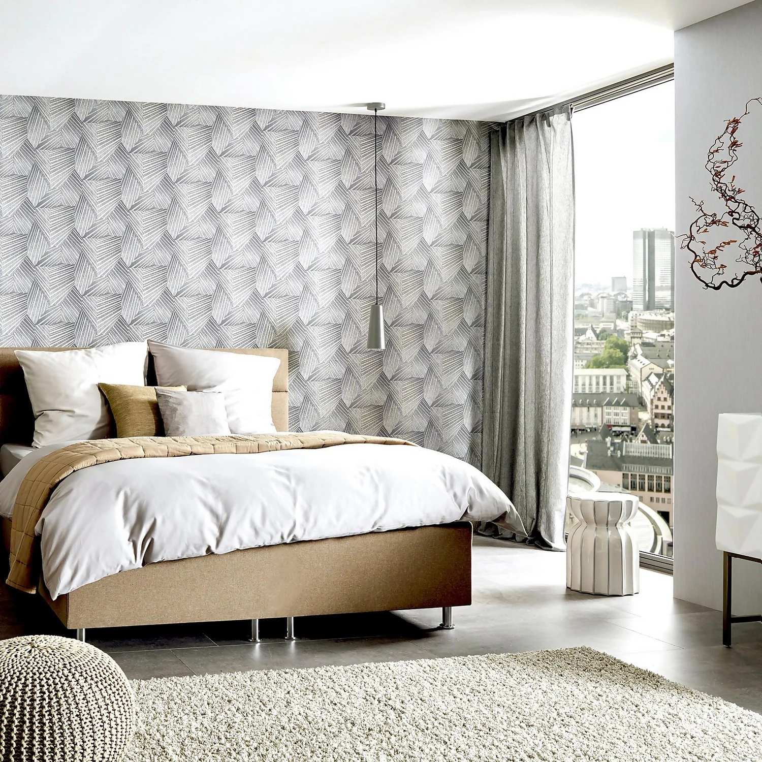 Elle Decoration Stripe Gray Gold Wallpaper 4 Elle Decoration Stripe Gray Gold Wallpaper - Image 2