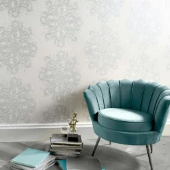Elle Decoration Damask White Wallpaper -Paint Store 13027945 2104973364600861