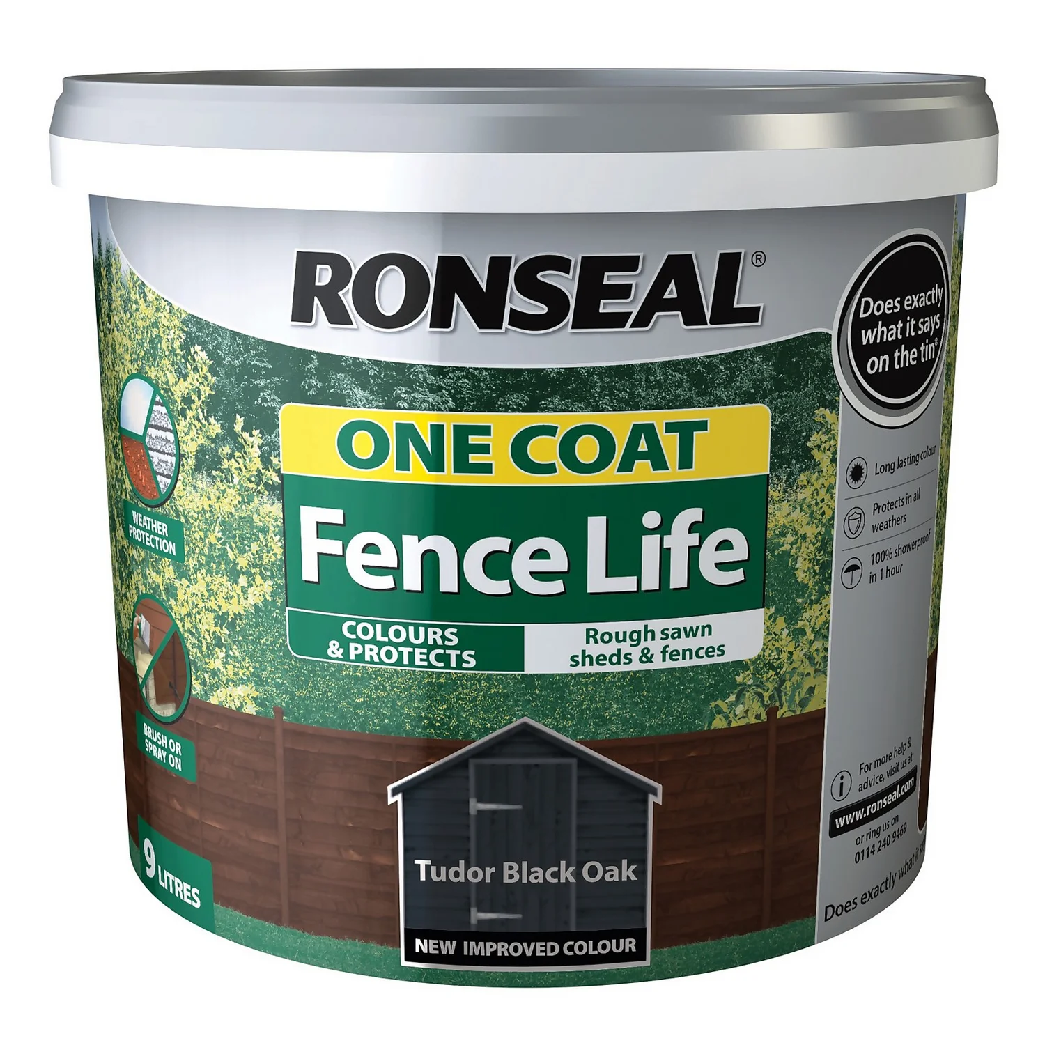 Ronseal One Coat Fence Life Paint Tudor Black Oak - 9L 6 Ronseal One Coat Fence Life Paint Tudor Black Oak - 9L - Image 4