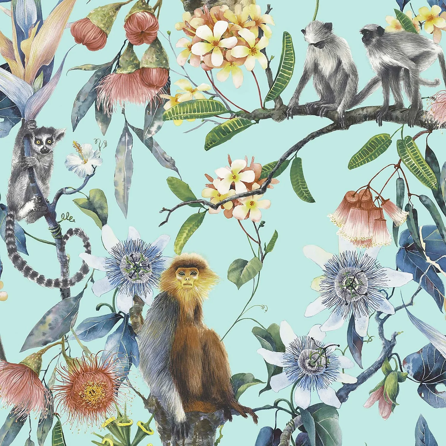 Organic Textures Lemur Turquoise Wallpaper 3 Organic Textures Lemur Turquoise Wallpaper