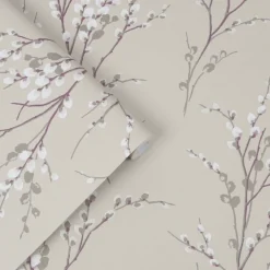 Laura Ashley Pussy Willow Natural Wallpaper -Paint Store 13135800 2494871509244517