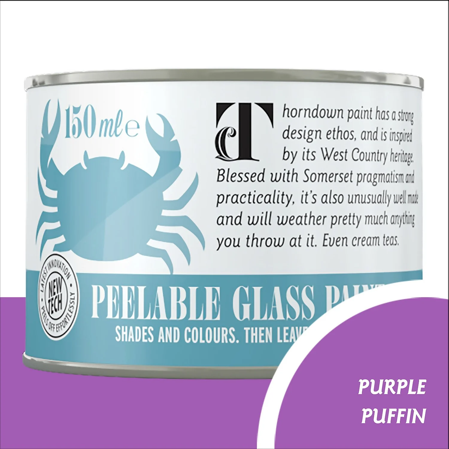 Thorndown Purple Puffin Peelable Glass Paint 150ml 3 Thorndown Purple Puffin Peelable Glass Paint 150ml