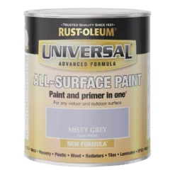 Rust-Oleum Universal Paint Satin Misty Grey 750ml -Paint Store 13367383 8204914858054042