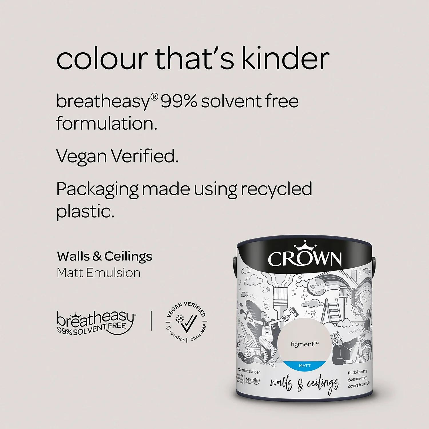 Crown Matt Emulsion Paint Figment - 2.5L 7 Crown Matt Emulsion Paint Figment - 2.5L - Image 5