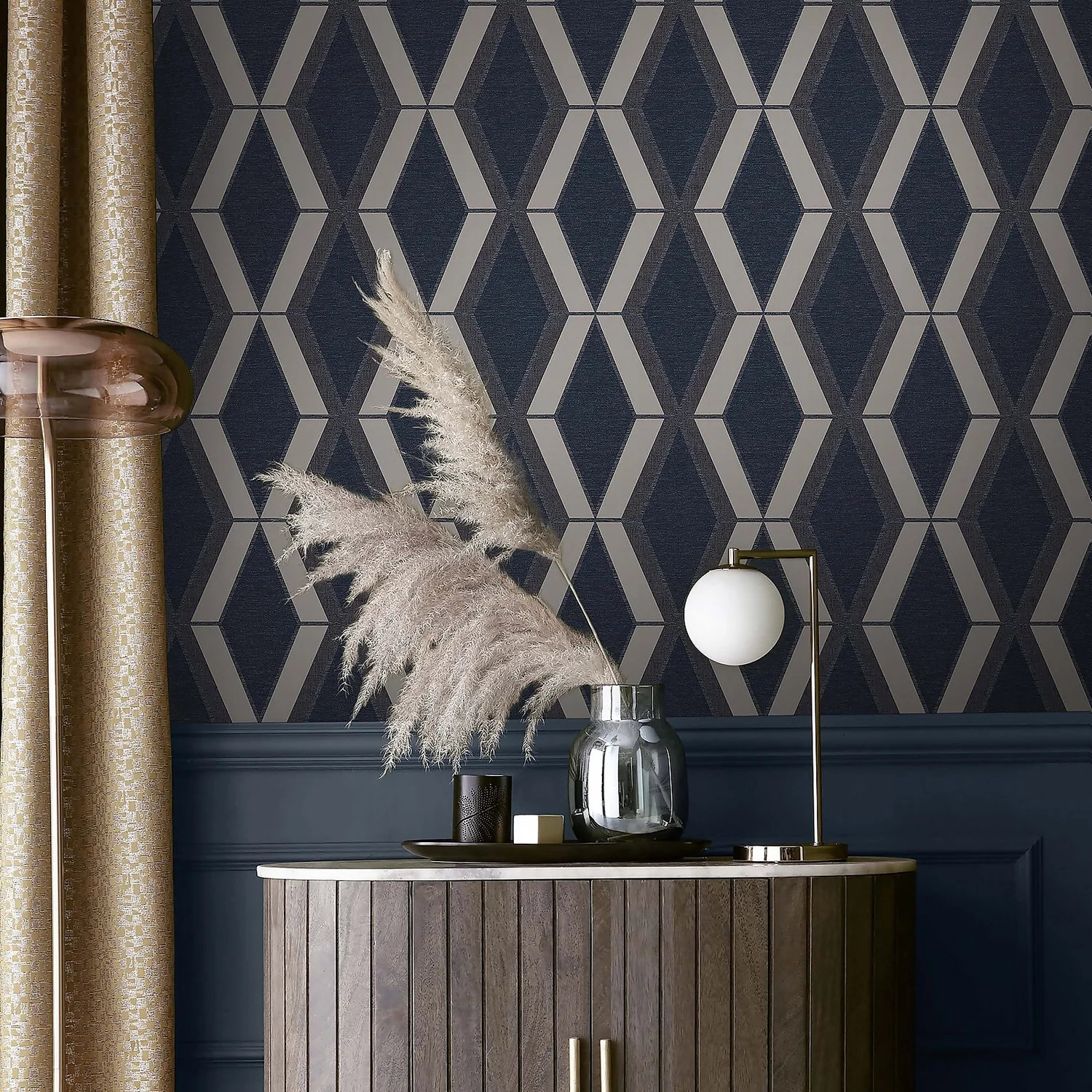 Next Optical Triangle Navy Wallpaper 6 Next Optical Triangle Navy Wallpaper - Image 4