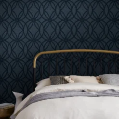 Next Luxe Eclipse Navy Wallpaper -Paint Store 13827407 1954969462962120