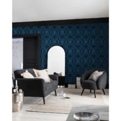 Next Luxe Eclipse Navy Wallpaper -Paint Store 13827407 6364969463002557
