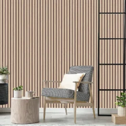Belgravia Décor Wood Slat Textured Light Oak Wallpaper -Paint Store 13909691 2564981665830364