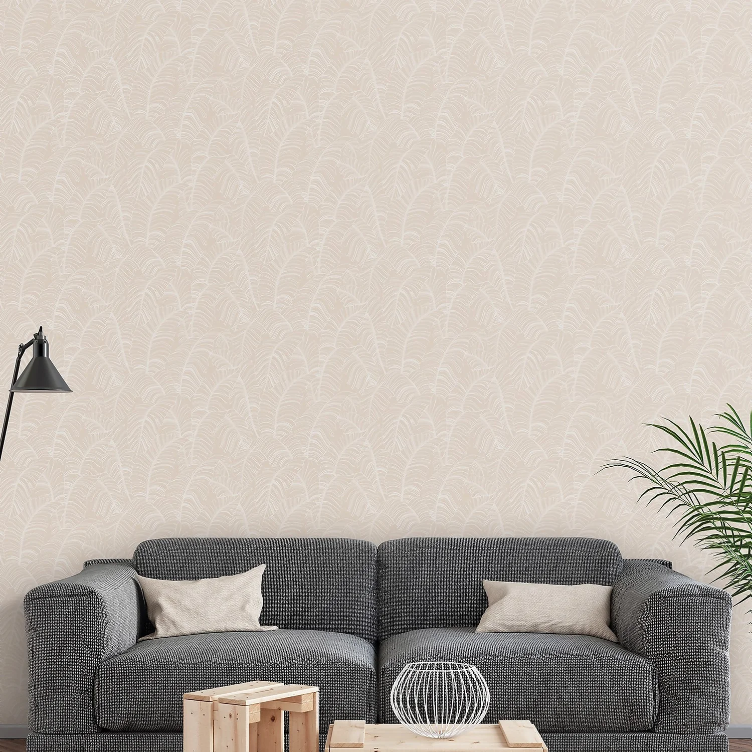 Galerie Palm Leaf Taupe Wallpaper 4 Galerie Palm Leaf Taupe Wallpaper - Image 2