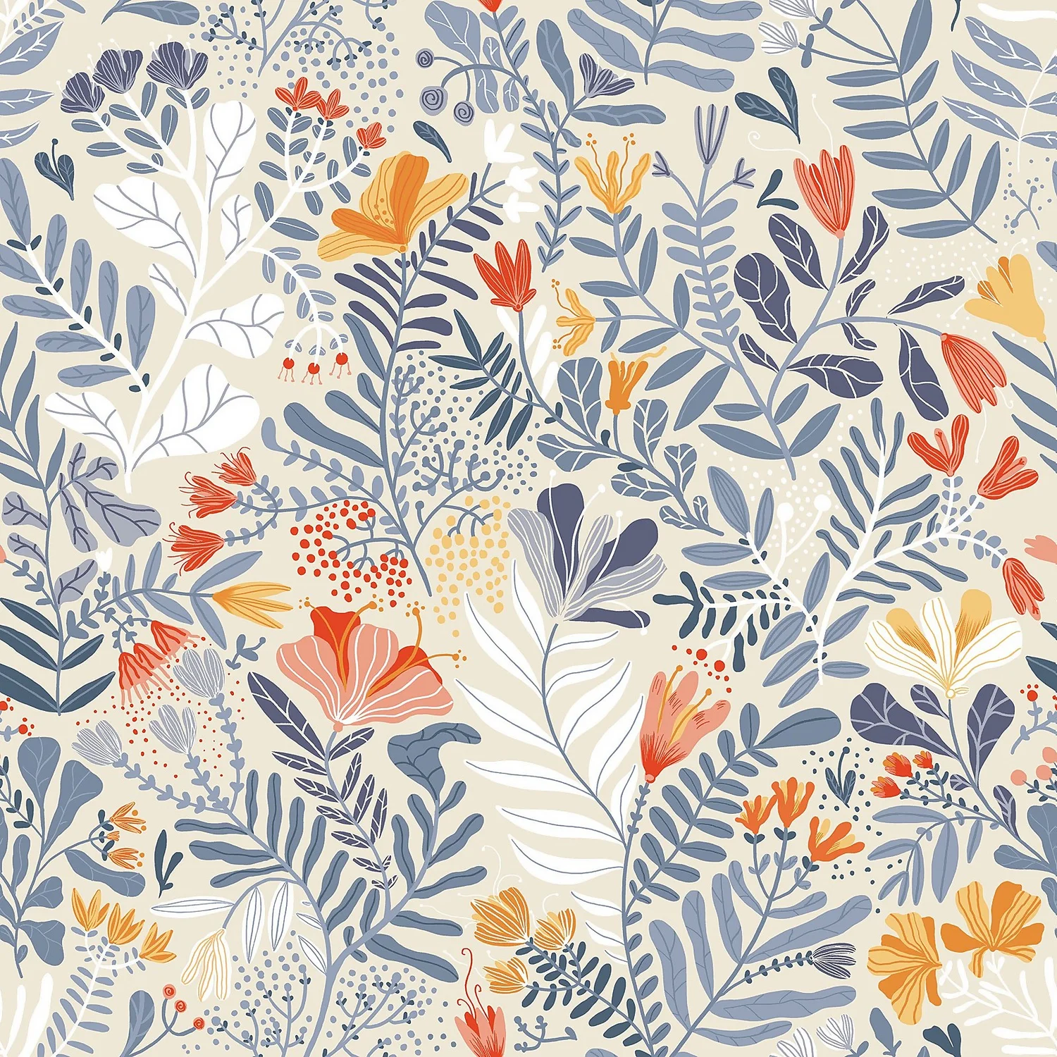 Galerie Wild Flower Blue Wallpaper 3 Galerie Wild Flower Blue Wallpaper