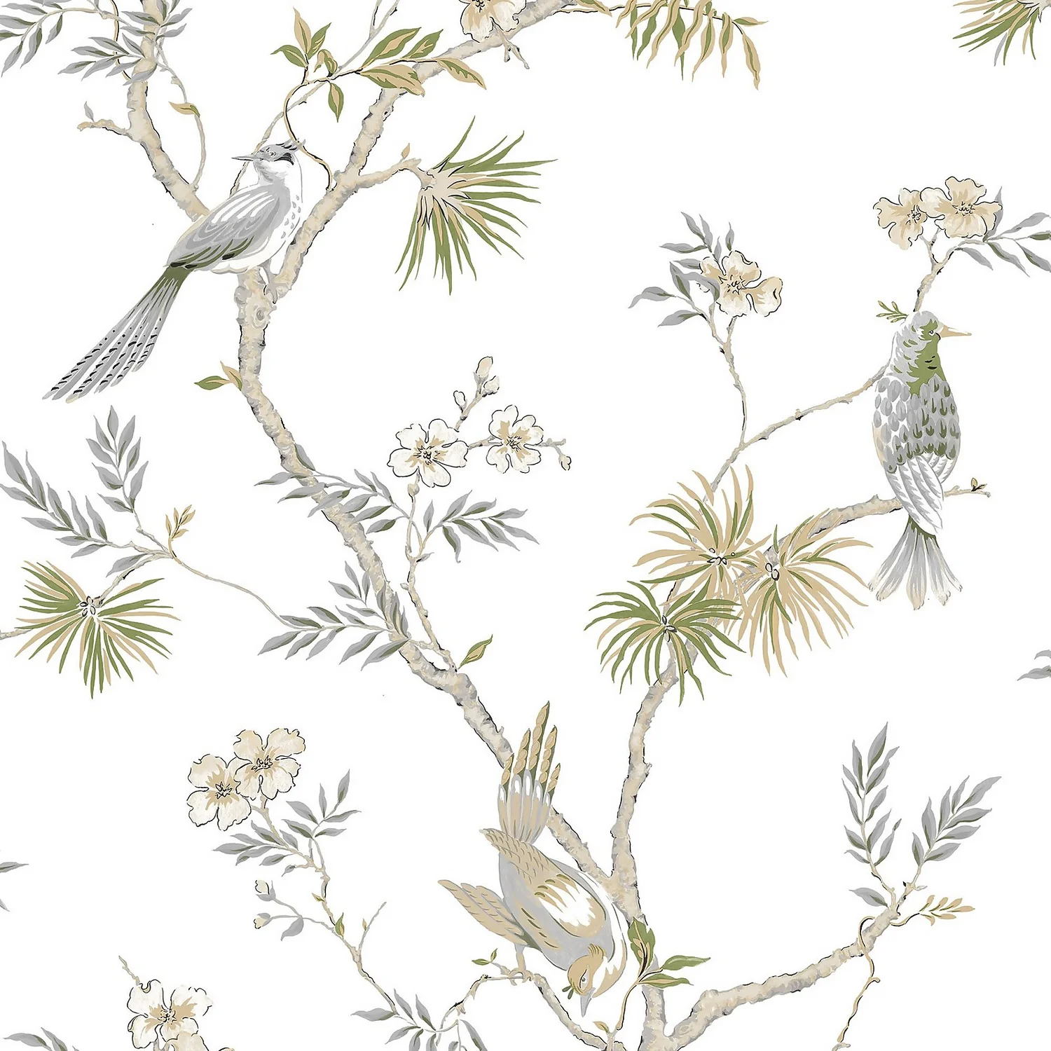 Galerie Chinoiserie Bird Grey Large Wallpaper Sample 3 Galerie Chinoiserie Bird Grey Large Wallpaper Sample