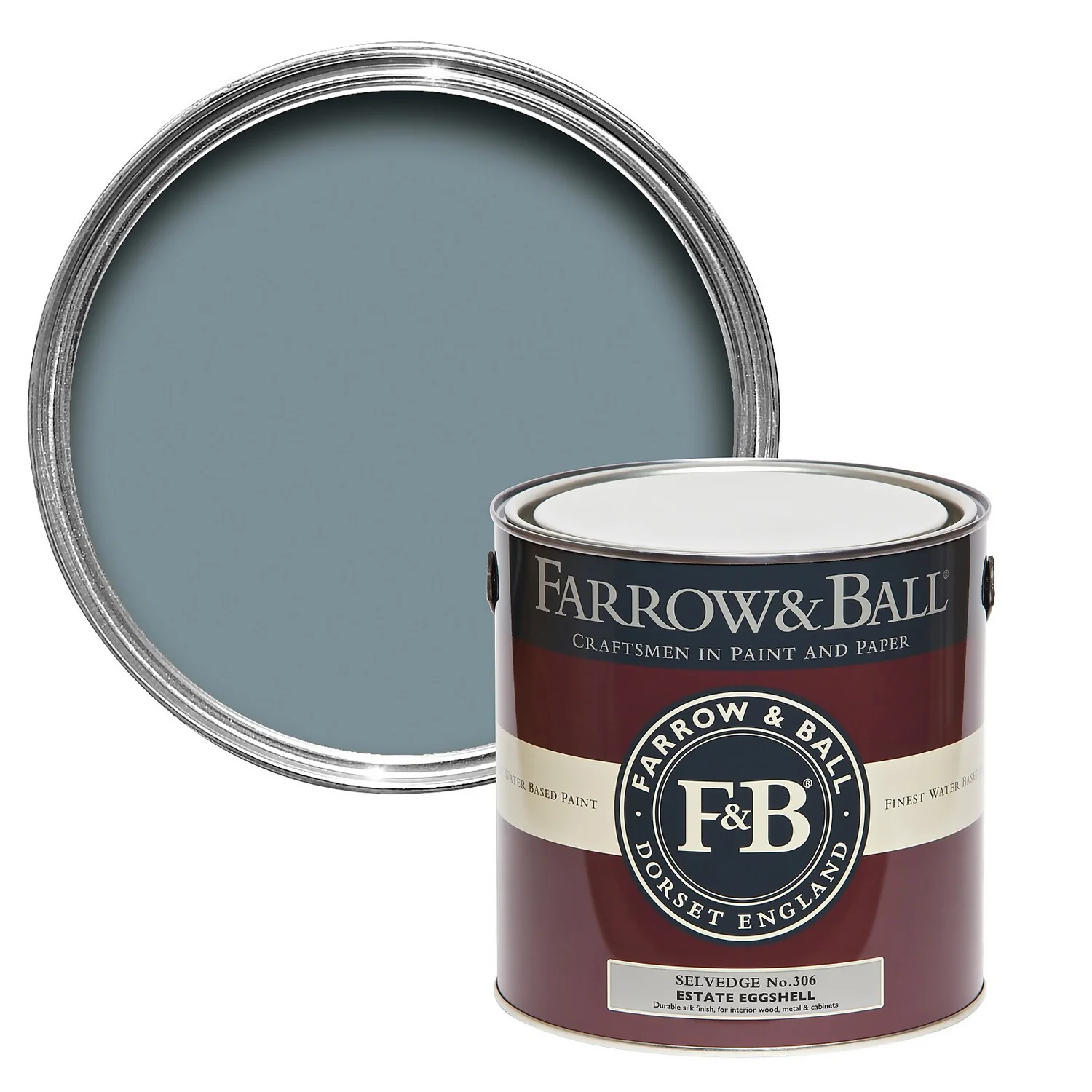 Farrow & Ball Estate Eggshell Paint No.306 Selvedge - 2.5L 3 Farrow & Ball Estate Eggshell Paint No.306 Selvedge - 2.5L